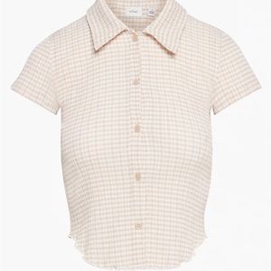 NEW! Aritzia Wilfred Prudence T Shirt Blouse Button Up sz XL
